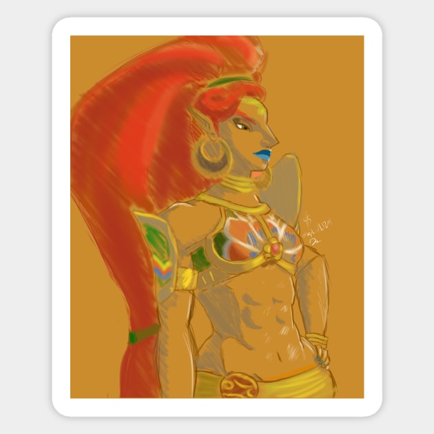 Champion Urbosa Sticker by Sephiroth1204